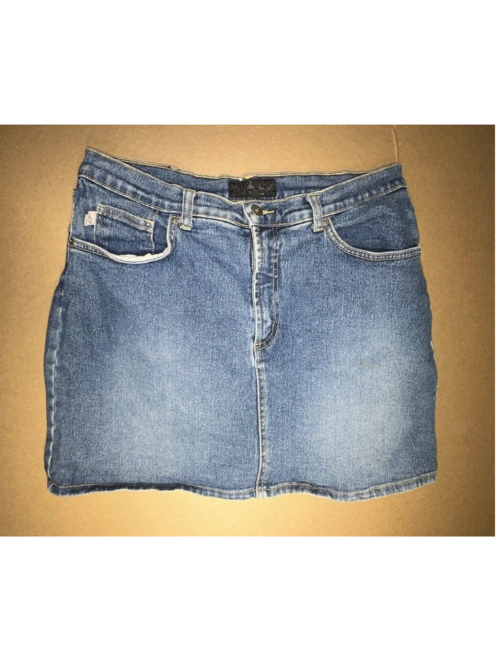 Y2K Vintage Baby Phat Denim Mini Skirt Size 15 Juniors Stretch Blue Jean